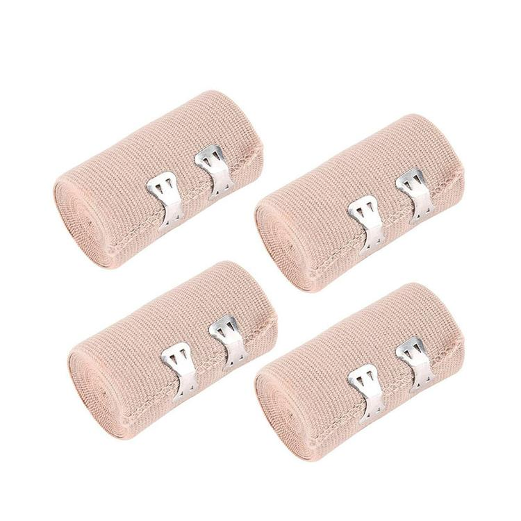 Medical Disposable Skin Color High Elastic Cotton Compressed Crepe Cohesive Adhesive Bandage