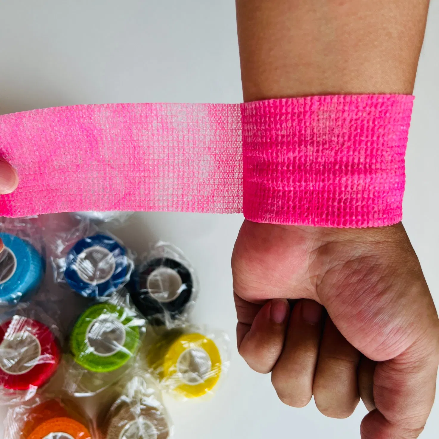 Bulk Wholesale Medical Supply Non Woven Cotton Easy Tear Self Adhesive Vet Wrap Adhesive Elastic Cohesive Bandage with CE ISO