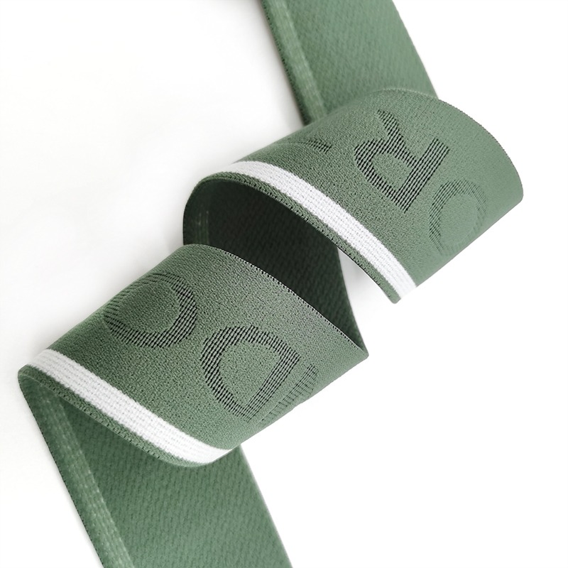Breathable Custom High Quality Embossed Logo Nylon Latex Elastic Tape for Sports Bra