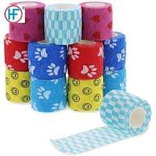 Colored Nonwoven Fabric Flexible Self Adhesive Cohesive Bandage Medical Elastic Pet Vet Wrap Bandage