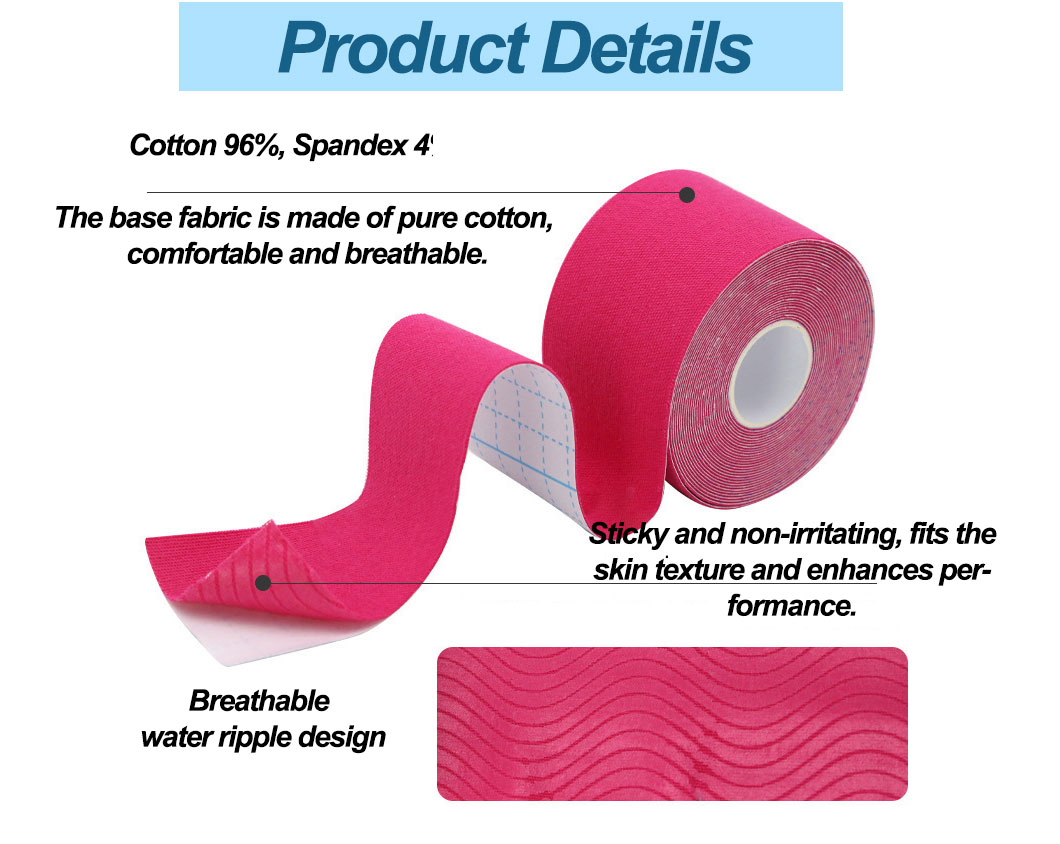 Wholesale Sweatproof Waterproof Kinesiology Tape 5cmx5m for Face and Ankles