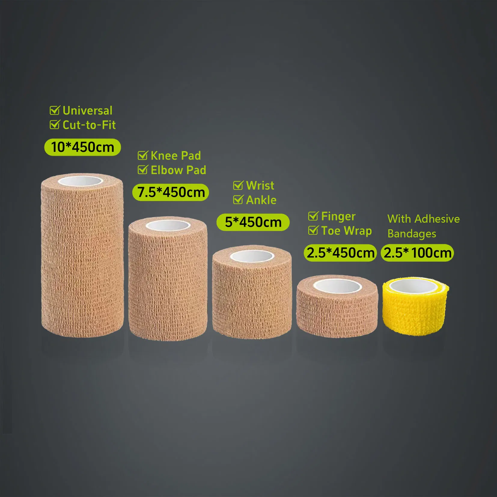 Medical Disposables Non-Woven Self-Adhesive Bandage Vet Wrap High Elastic Self Adhesive Wrap Cohesive Bandage