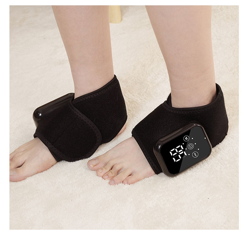Portable USB Rechargeable Heated Ankle Massager - Hot Compress Vibration Brace Wrap Warmer