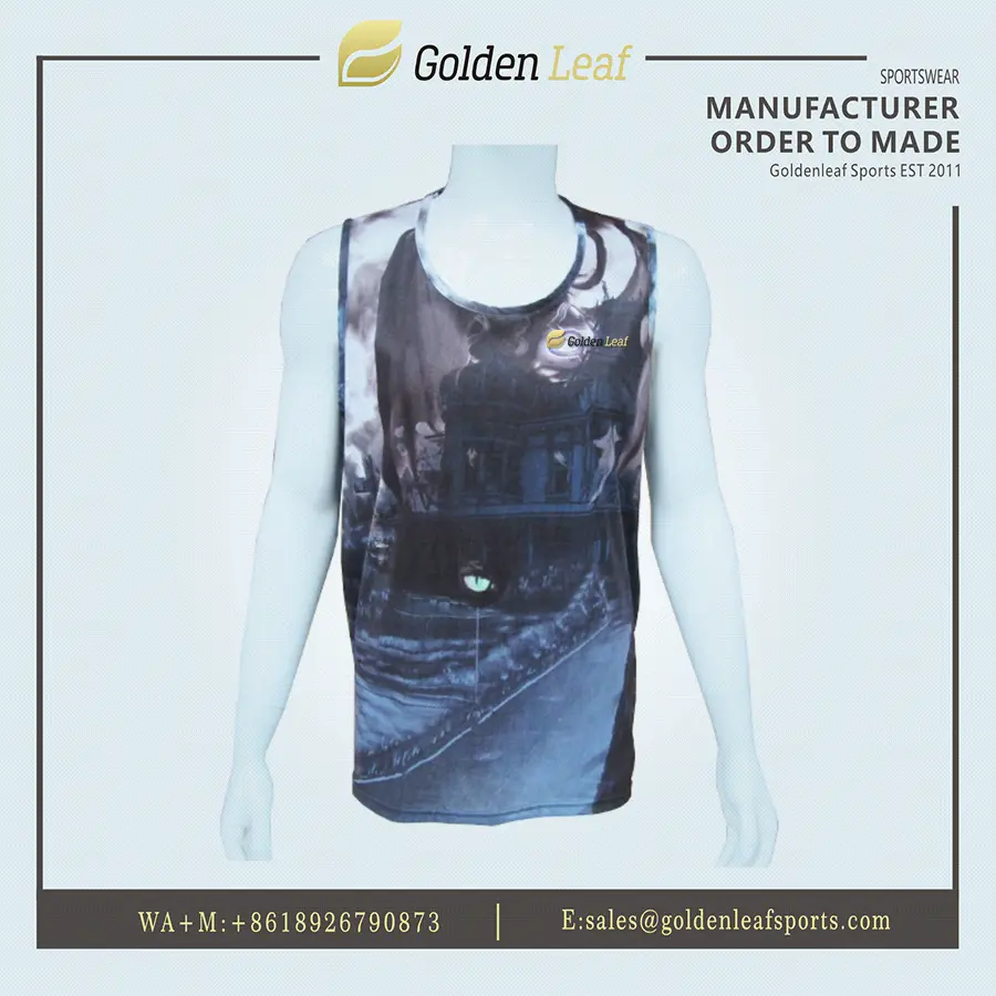 OEM Customized Sublimation Graphic Men's Sports Tank Top Athletic Wear Singlet1-1 Suppliers, Factory