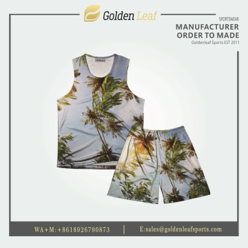 Custom Sublimation Printing 100% Polyester Mesh Shirt Suit Casual Active Wear