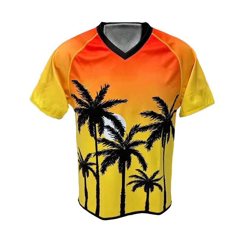 Custom V neck and round neck  Rugby Jeresy with 4 way streching making Companies, Company