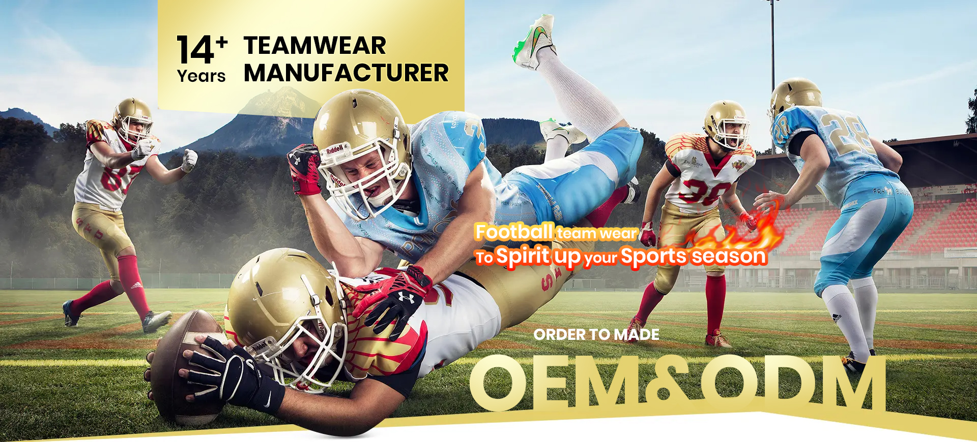 OEM and ODM custom sublimated sportswear produced by GoldenLeaf Sports