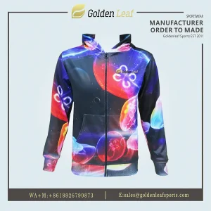 Custom Womens Tulip Print Zip Up Hoodie