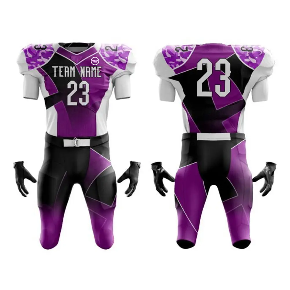 China Custom American Football Uniform Set OEM Service -  Logo Number for Club & Team Wear Manufacturers, Manufacturer