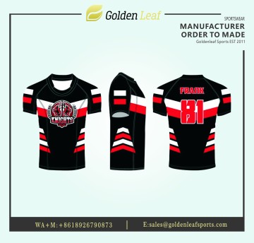Custom sublimation Rugby Jersey with 4 way streching making