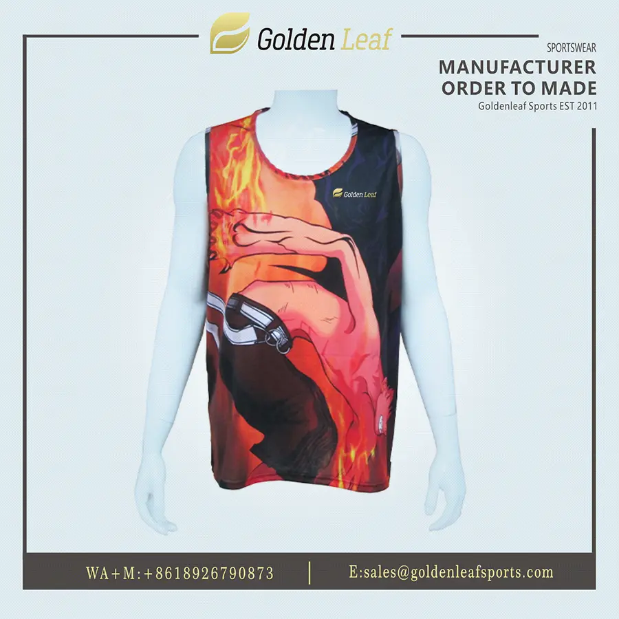 Wholesale Custom Character Sublimation Tank Top Polyester Sport Vest-1 Manufacturers, Factory