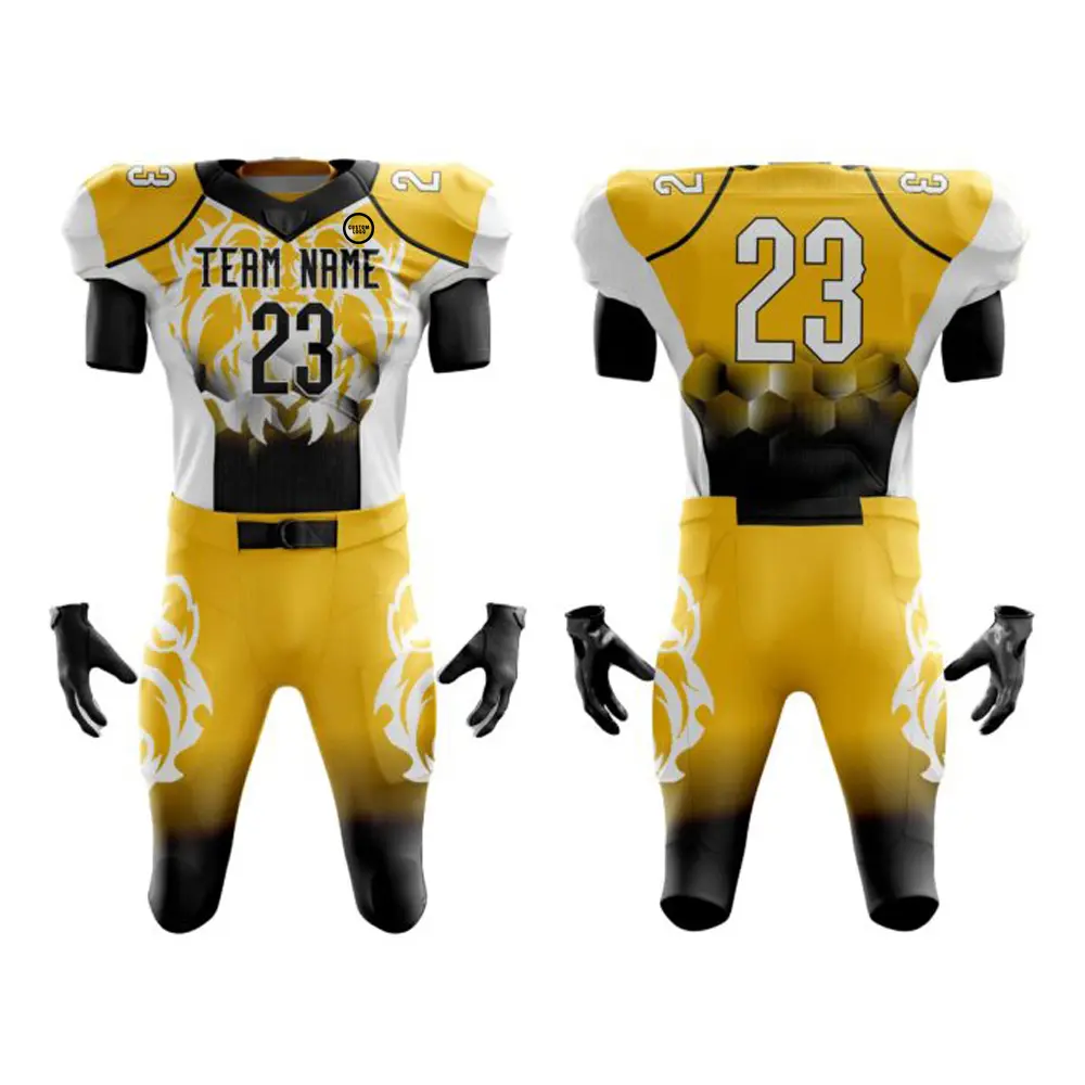 China Custom American Football Uniform Set OEM Service -  Logo Number for Club & Team Wear Manufacturers, Manufacturer