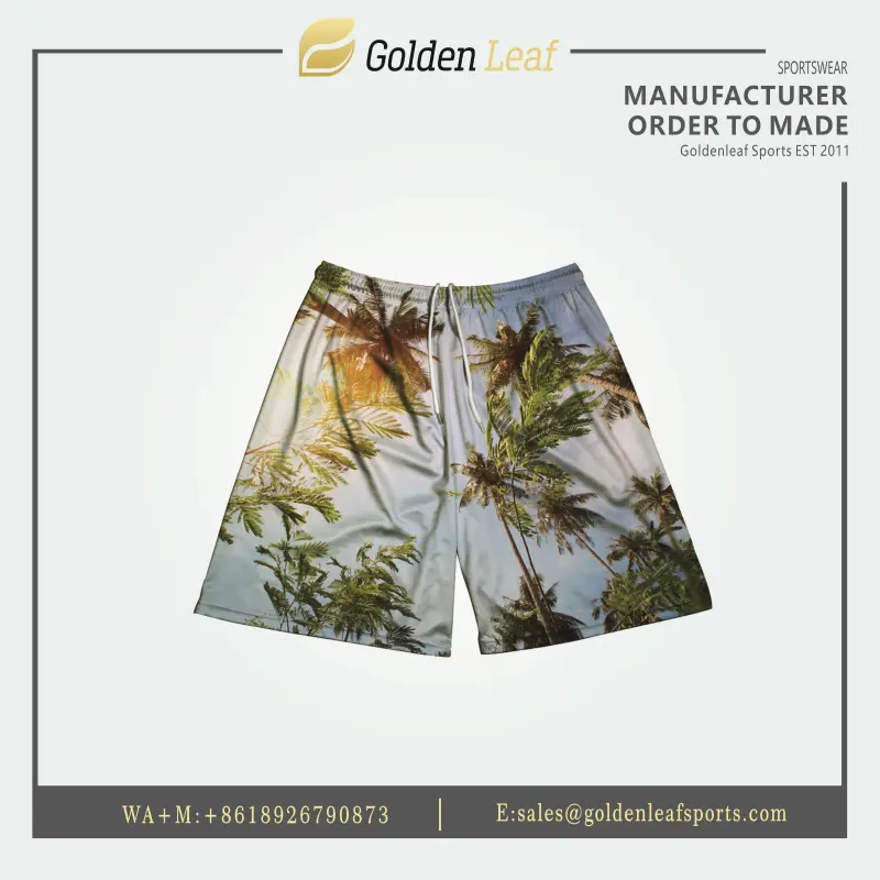 Wholesale Custom New Sublimation Polyester Elastic WaitBand Shorts Supplier, Factory