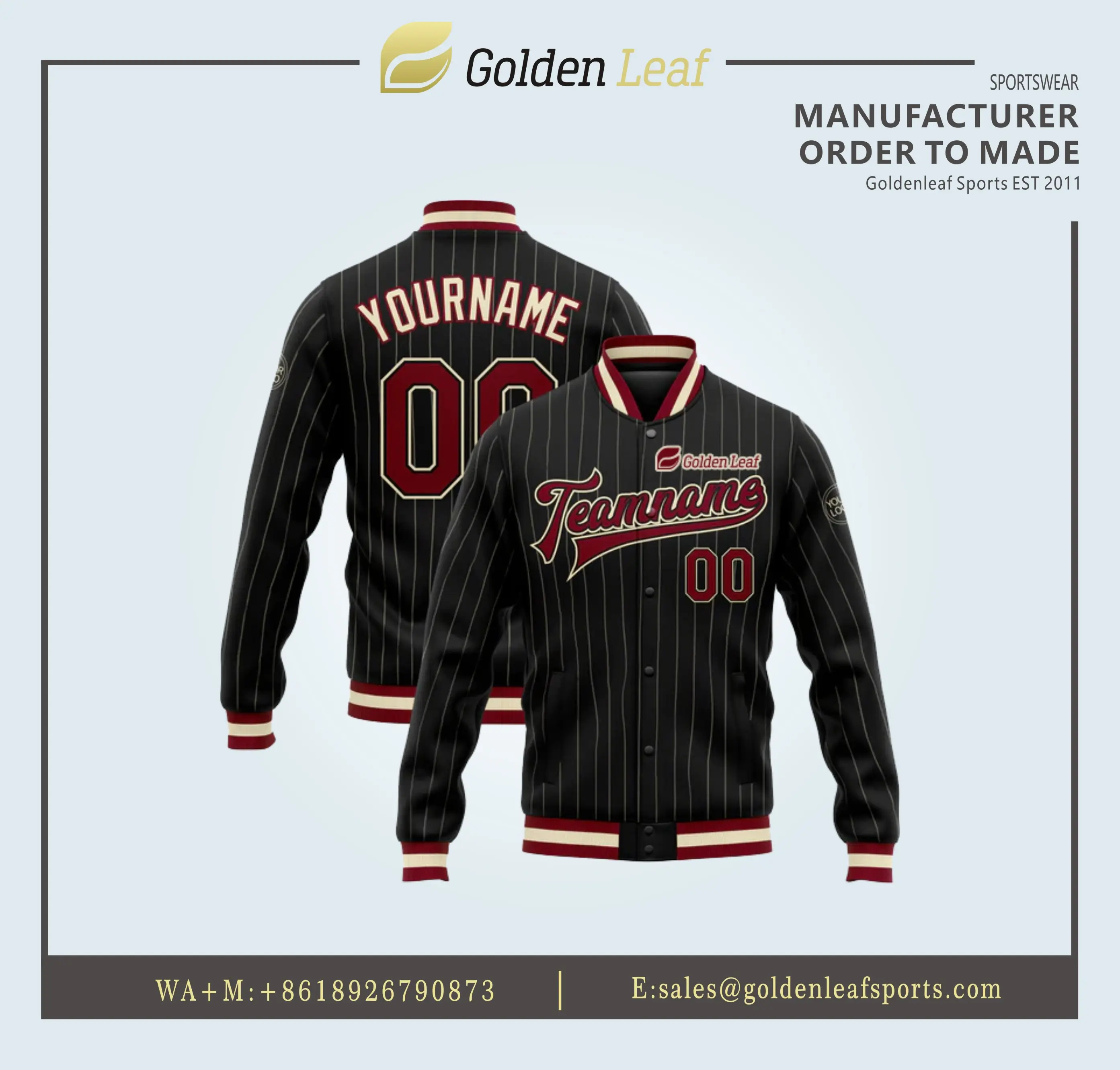 Custom Custom sublimation baseball jackets Company, Factory