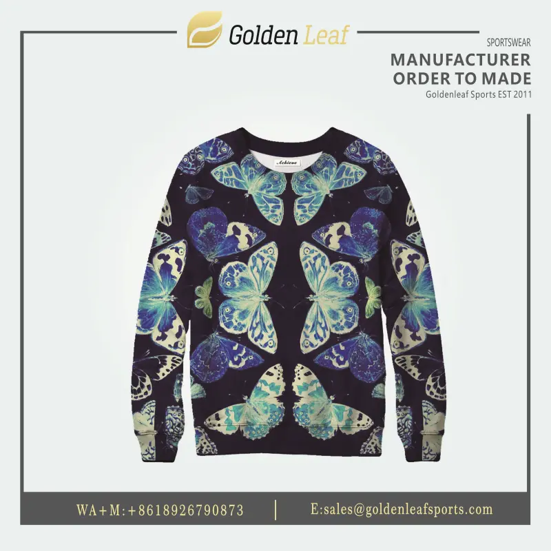 China Sublimation Custom Logo Design Long Sleeved Sweatshirts Exporters, Exporter