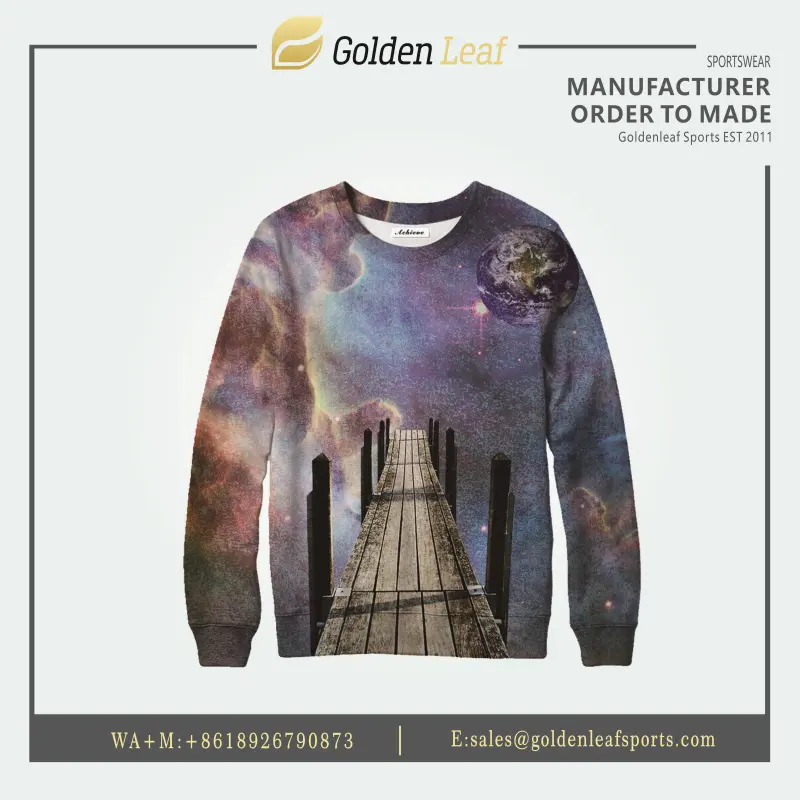 China Sublimation Custom Logo Design Long Sleeved Sweatshirts Exporters, Exporter