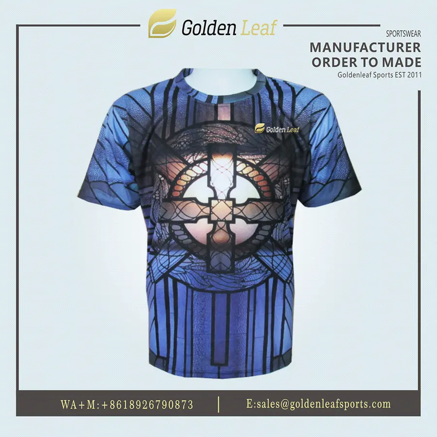 High-Quality Unique Customizable Short Sleeve Stained Glass Print T-Shirt Companies, Factories
