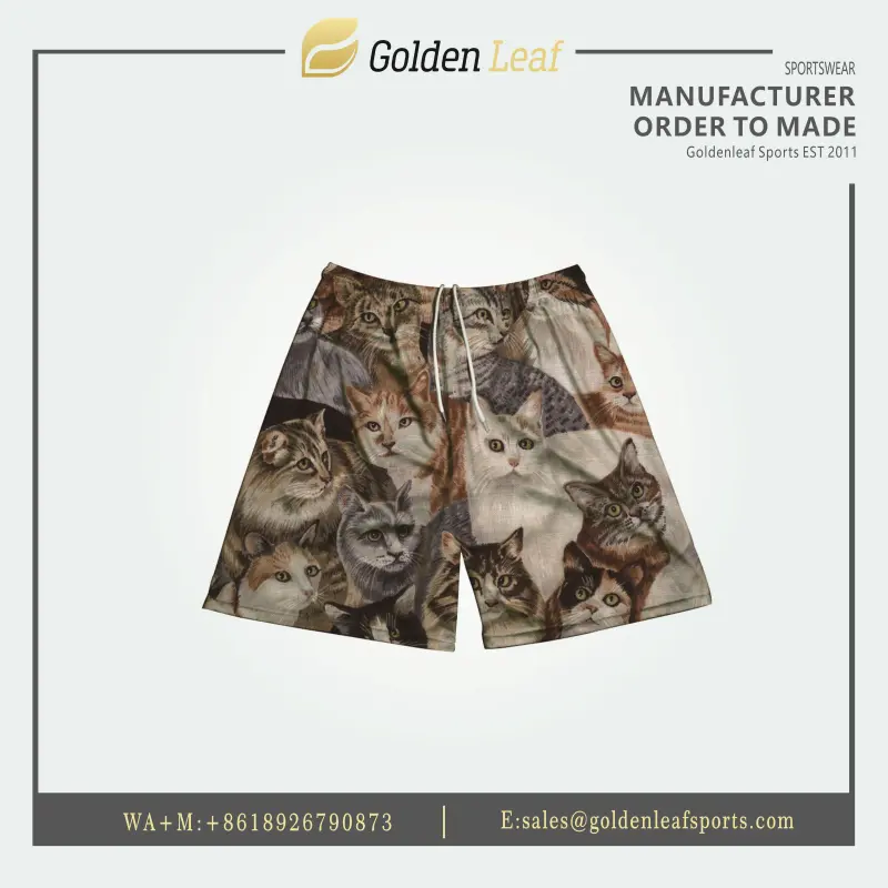 Wholesale Custom New Sublimation Polyester Elastic WaitBand Shorts Supplier, Factory