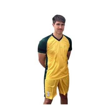 Custom panel soccer jersey and shorts set