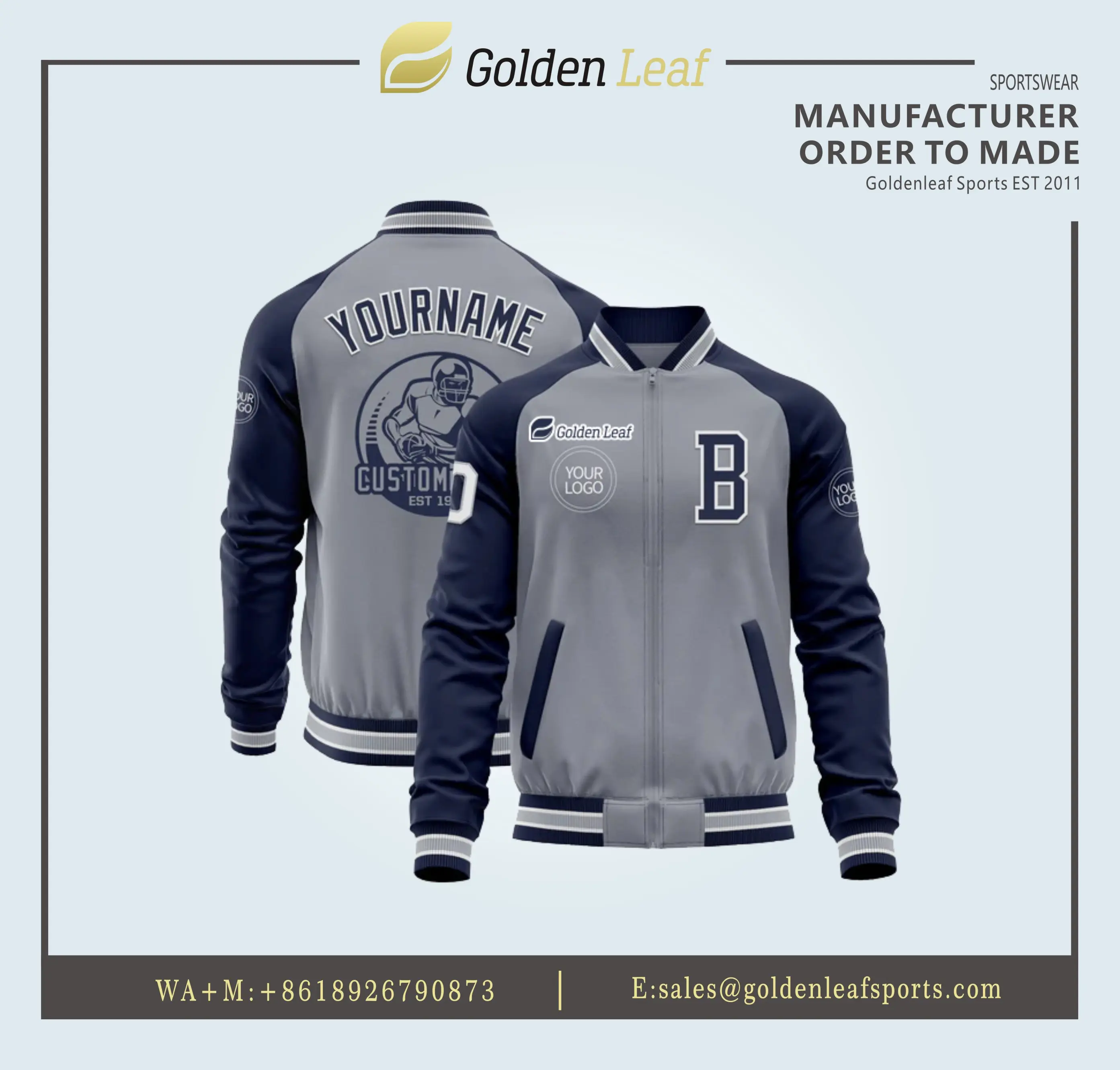 High-Quality Custom Embroidery Unisex Adults Outwear Zip up Bomber Baseball Jackets Suppliers, Company