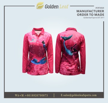 Sublimated Fishing Polo Shirt Wholesale Price Vibrant Fish Print