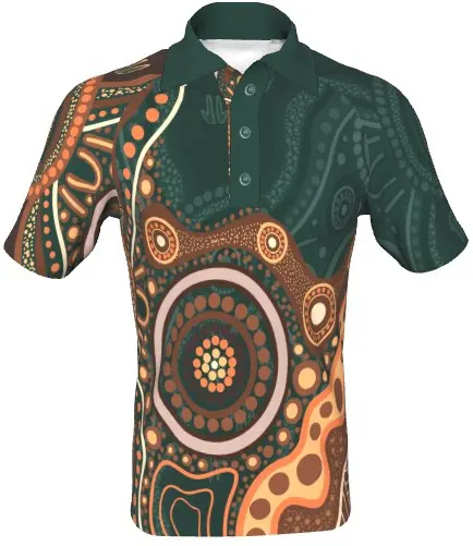 High-Quality Wholesale Custom Aboriginal Custom Polo Shirt Aussie Hunting Indigenous Art Pattern Manufacturers, Company