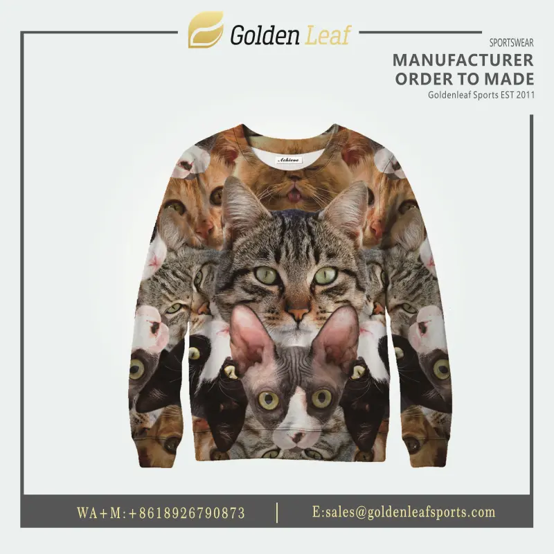 Custom Wholesale Custom logo Sublimation Sweatershirts Supplier, Suppliers