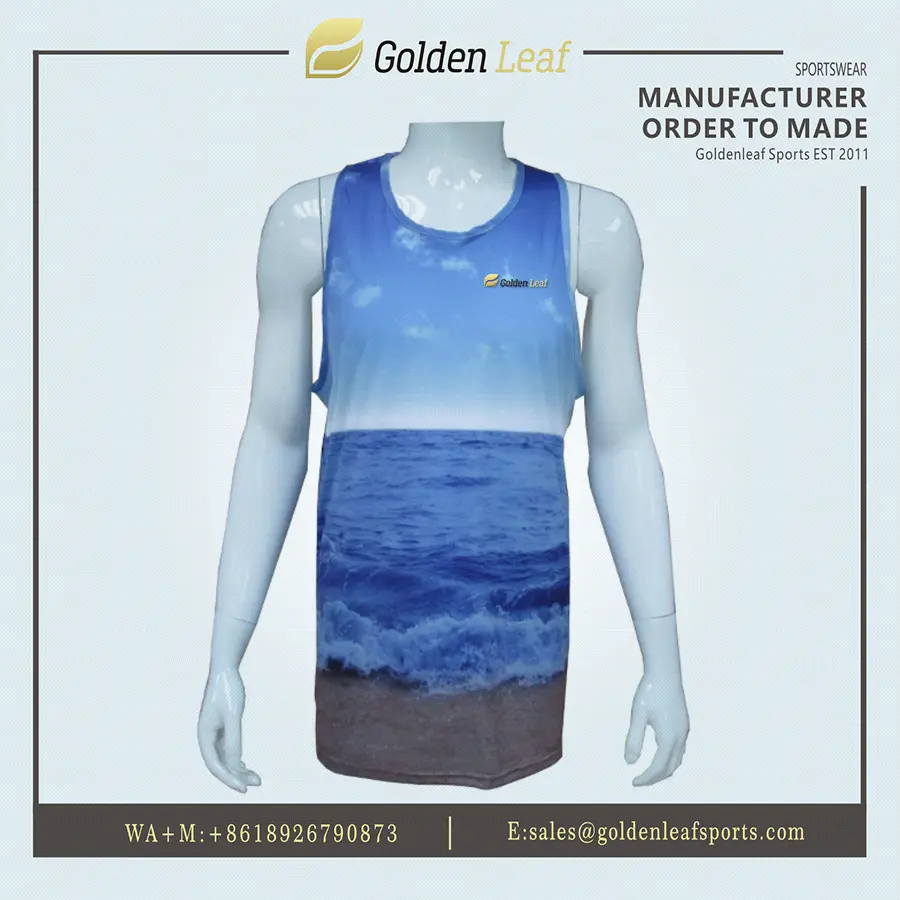 OEM Customized Sublimation Graphic Men's Sports Tank Top Athletic Wear Singlet1-1 Suppliers, Factory