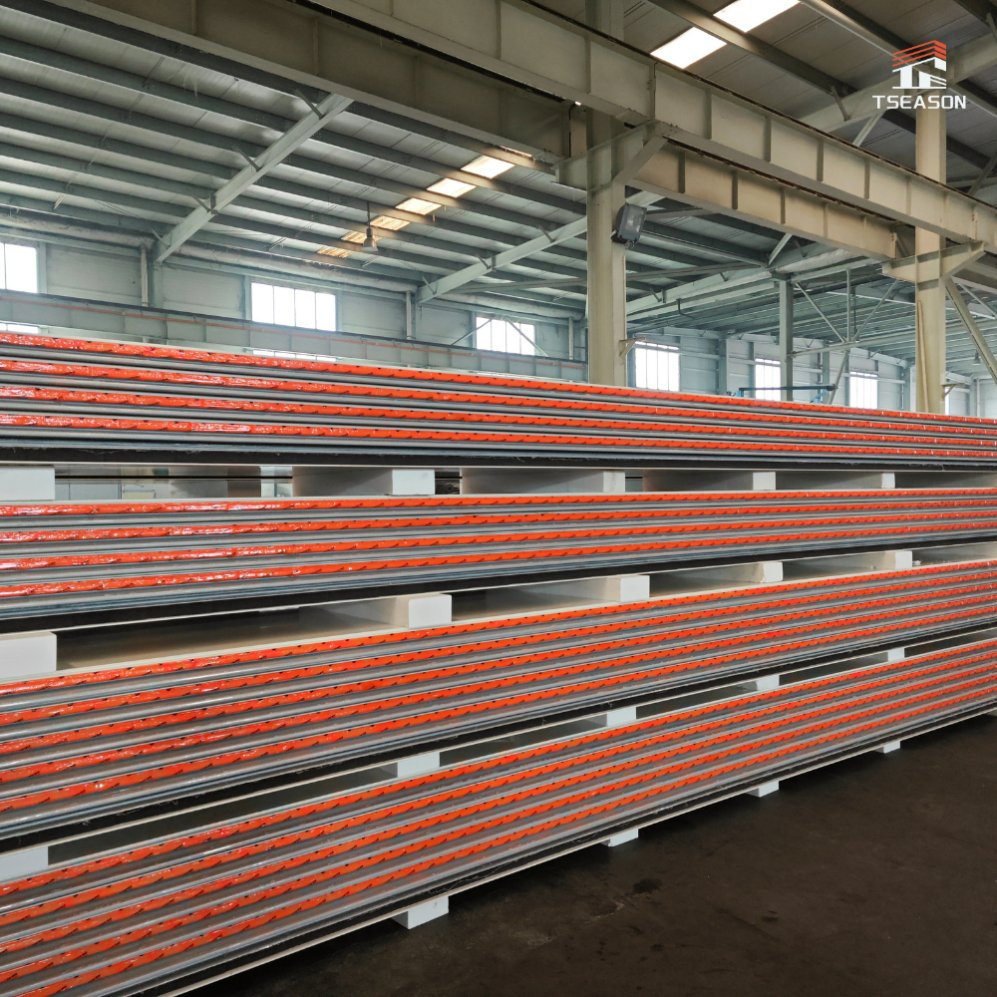 Tseason Algeria Prefab Galvanized Pharmaceutical Standards Rock Wool Sandwich Panel 75mm for House Homes