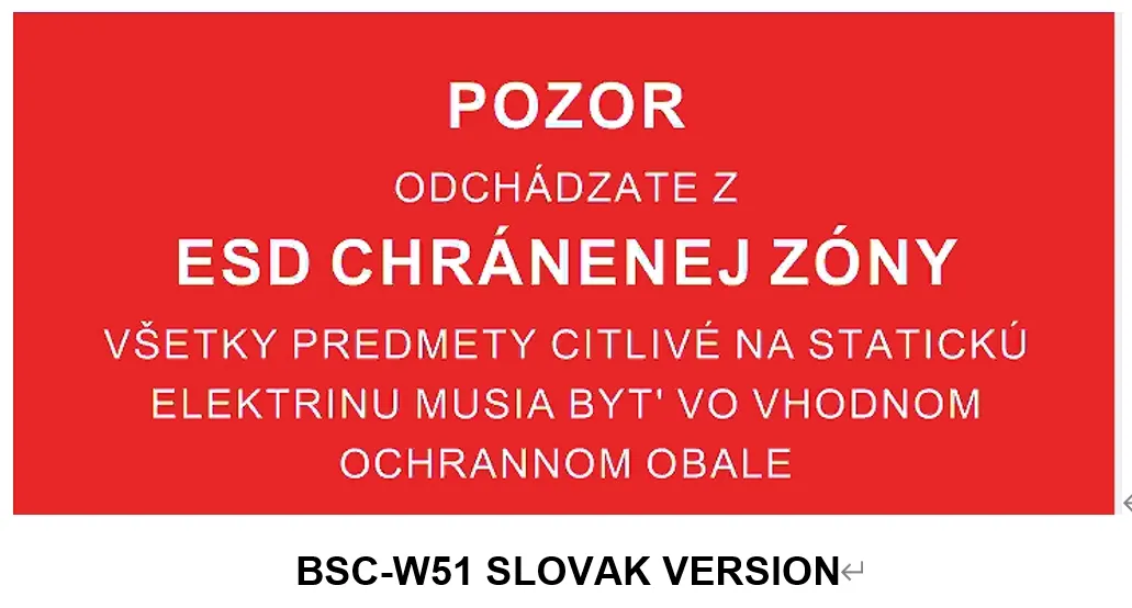 Slovak ESD Warning Sign 3