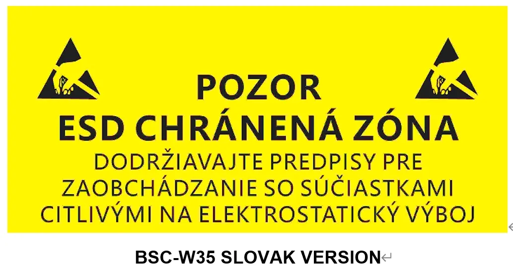 Slovak ESD Warning Sign 2