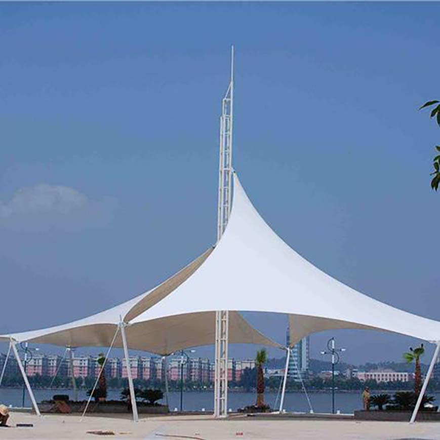 PVC Tensile Steel Fabric PVDF Parking Lot Shade Tent Building Stretched Tension Large Roof Exhibition Advertising Event Aluminum Membrane Structure