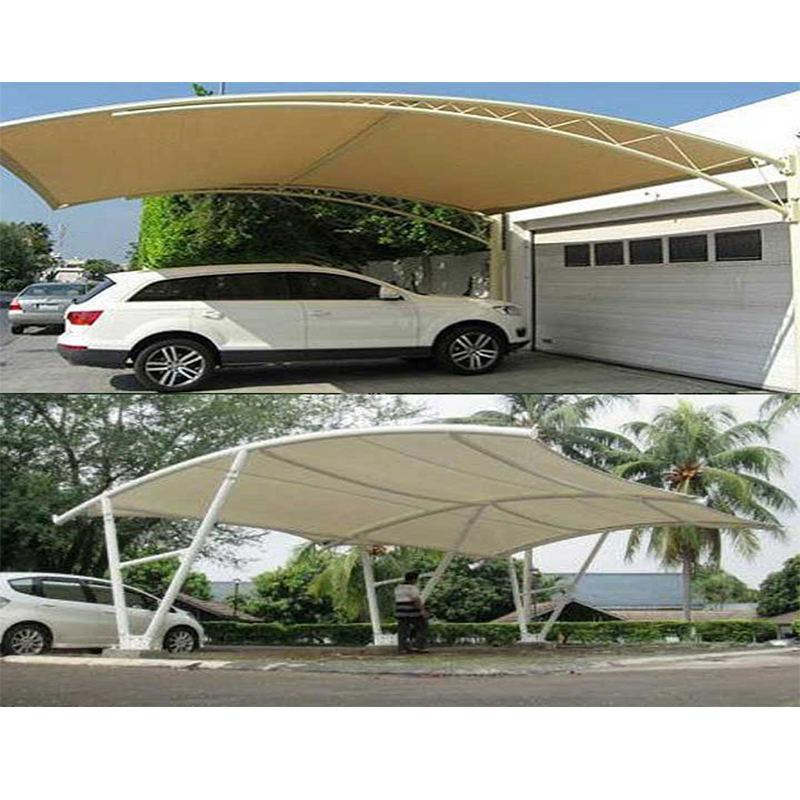 Customized Outdoor Architecture PVC Tensile Membrane Awning Tent Fabric Car Parking Shade Structure Waterproof Coated Pattern