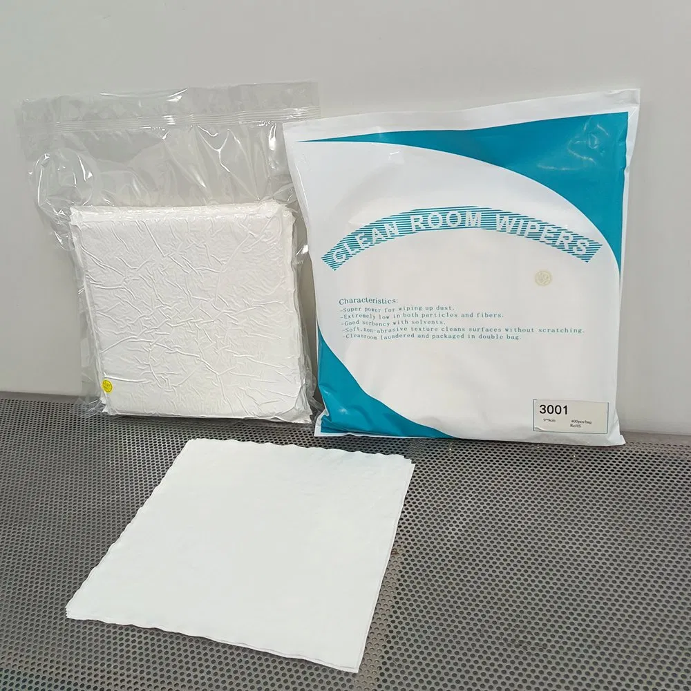 3001 9 Inch Dust-Free Polyester Cleanroom Wipes for Sensitive Electronics