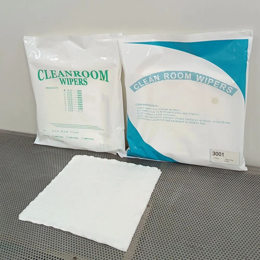 3001 9 Inch Dust-Free Polyester Cleanroom Wipes for Sensitive Electronics