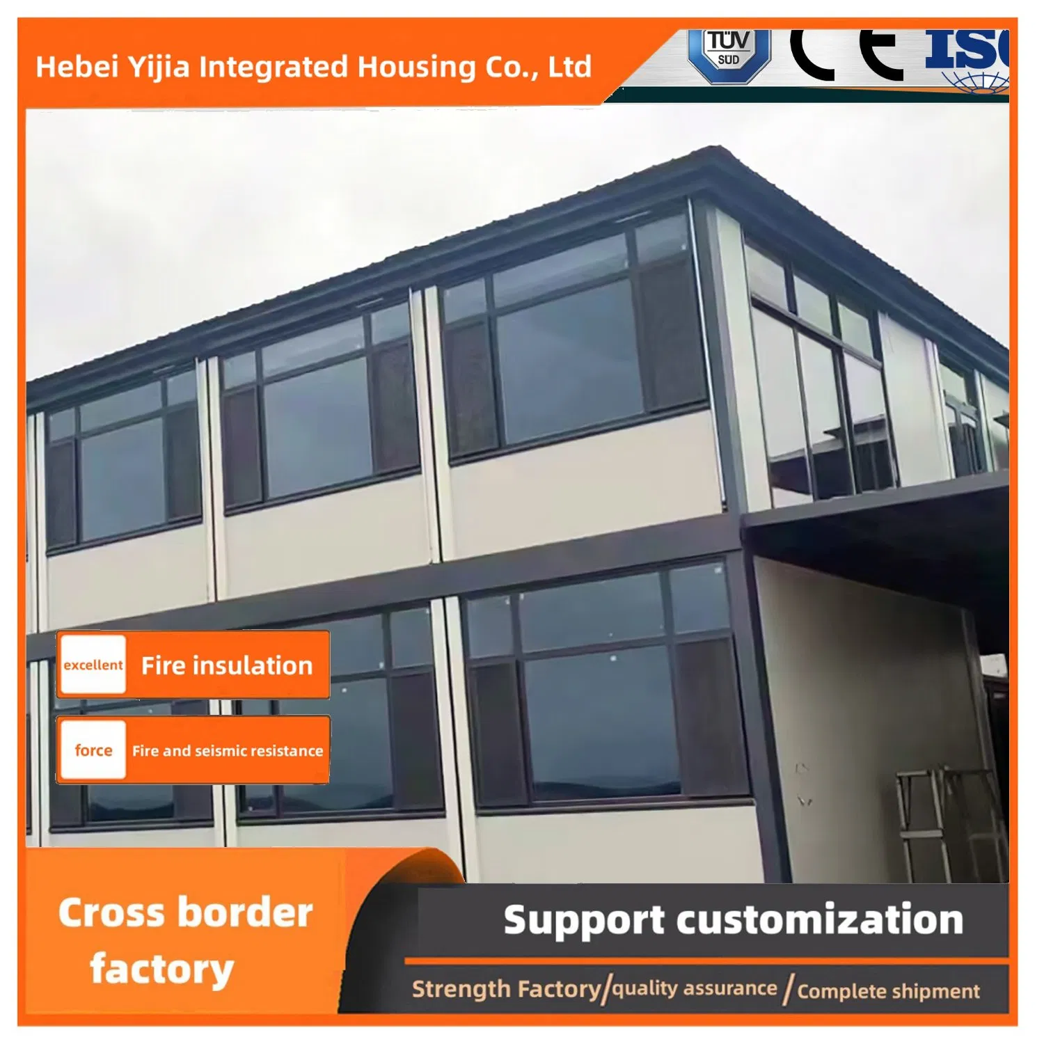 Modern Prefabricated Using Steel Structural Materials Modular Office Frame Welding Flat Packaging Factory Direct Sales Integrated Transportable House