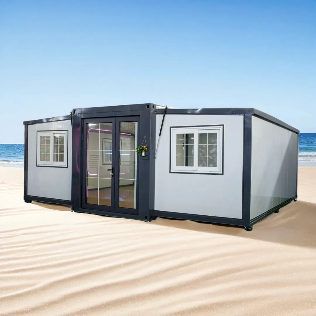 Portable Expandable Living Unit with Integrated Kitchen and Bath