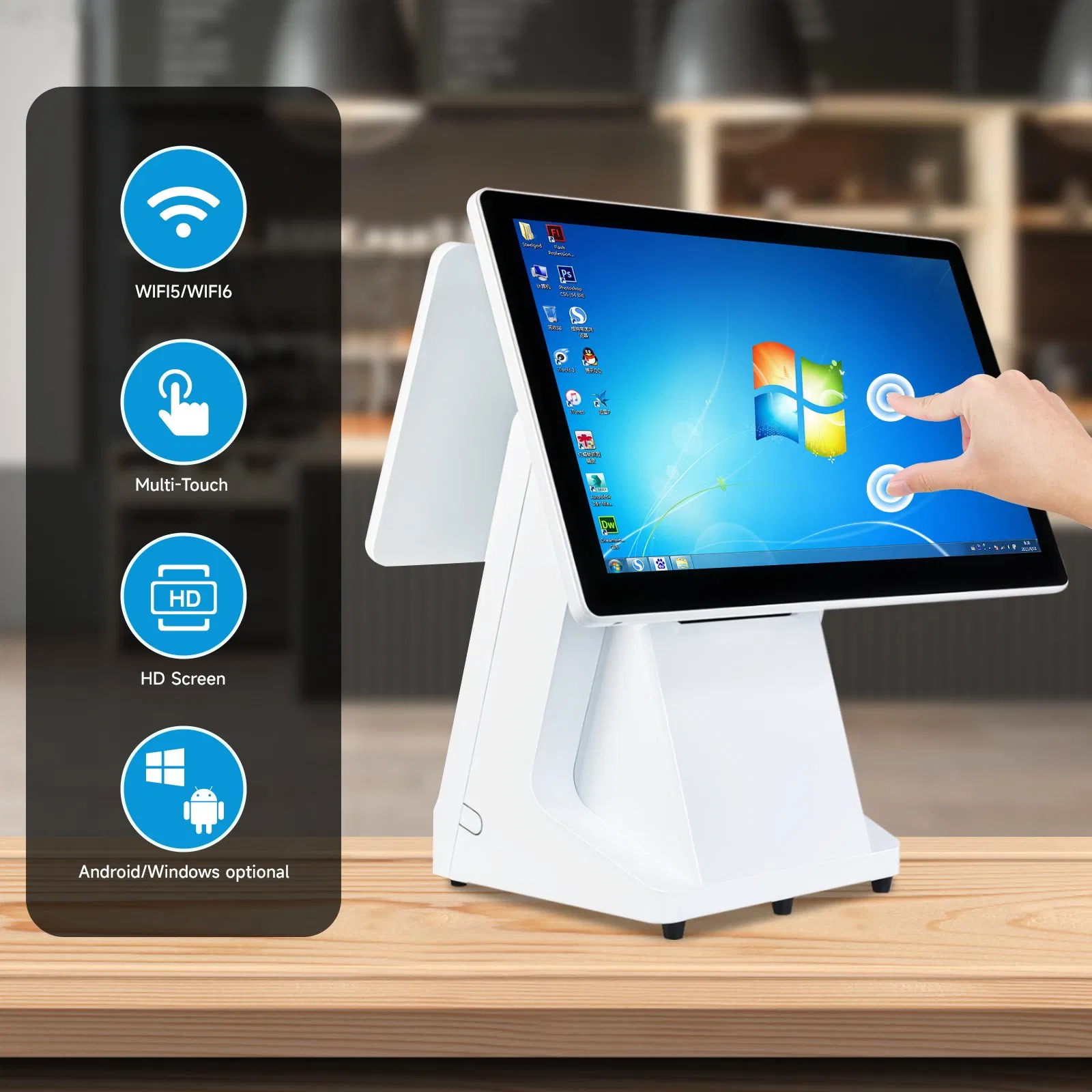 OEM All in One Cash Register POS System with 80mm Printer