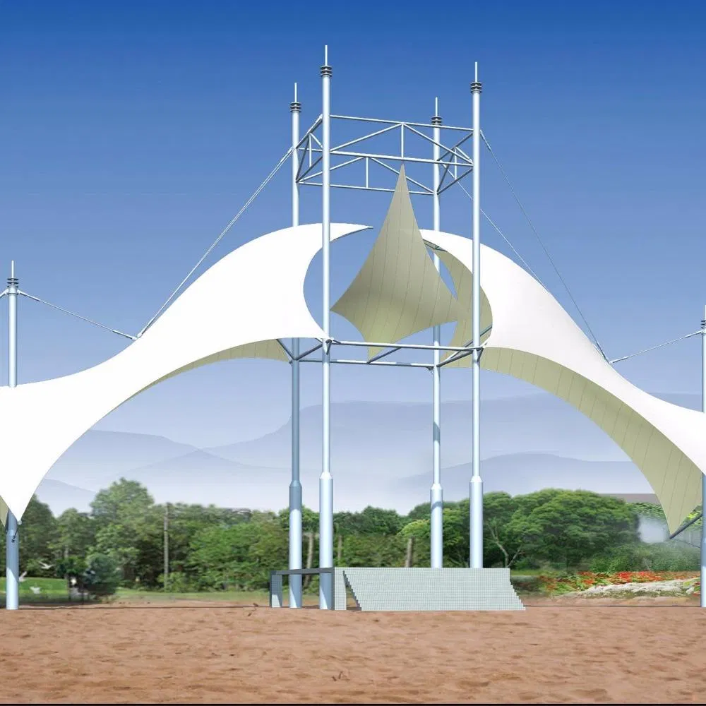 Hsd Folding Car Tent Tensile Membrane Structure Canopy for Hotels Villas Garages Parking Sheds Membrane Structure