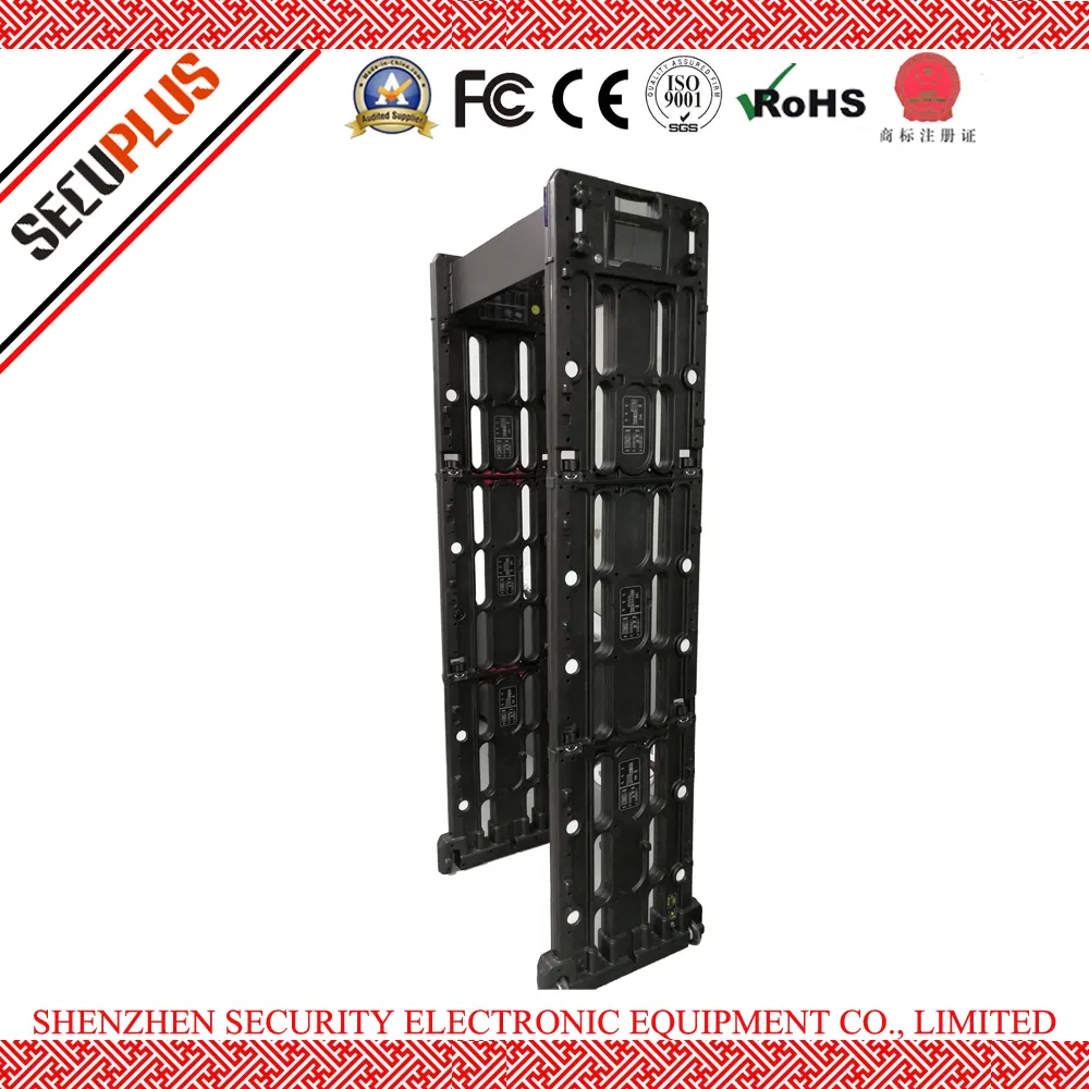 Portable movable walk through gate metal detector system for stadium and expo