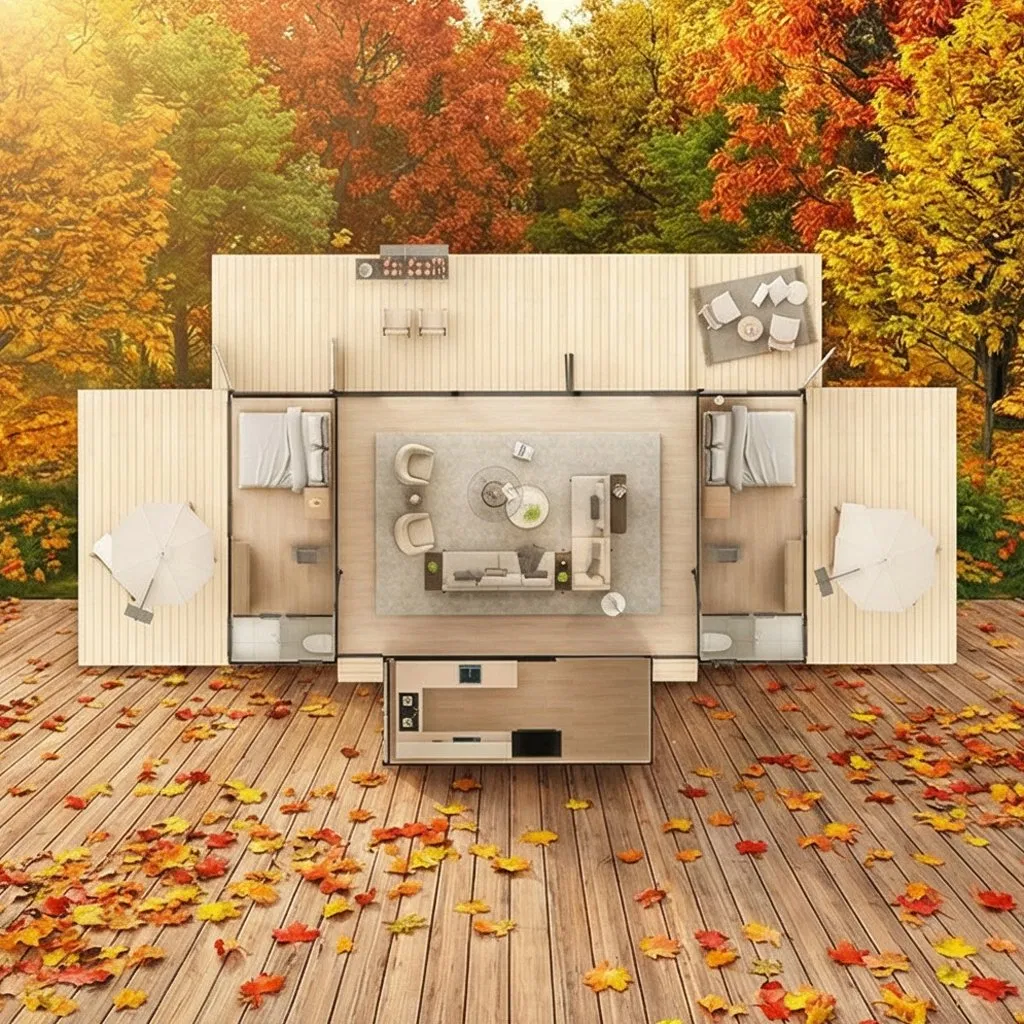 Expandable Modular Steel Container Housing Solution with Prefabricated Construction System.