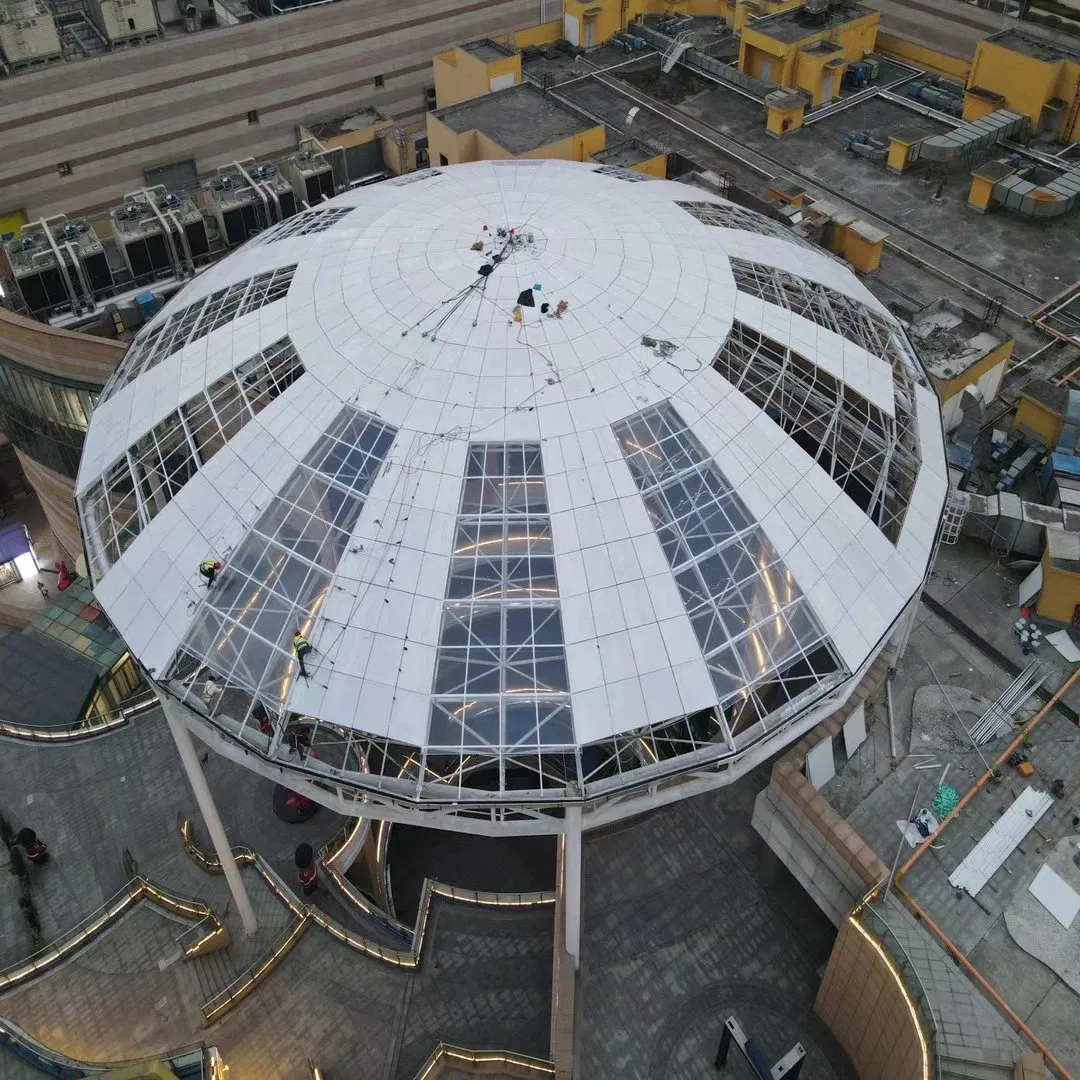 PTFE Tensile Membrane Structure Stadium Roof Landscape Tensile Fabric Strength Membrane Structure