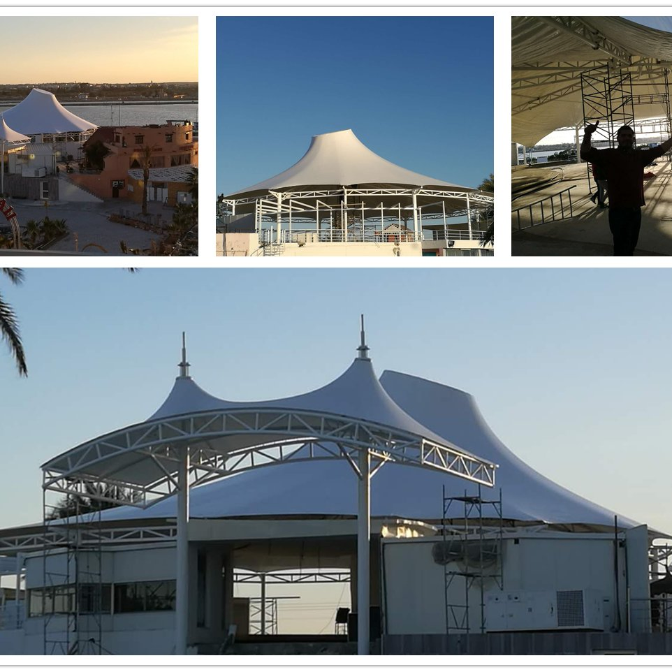 Building Roof Sunshade Structure Fabric Tensile Membrane PVC Outdoor Festival Events Luxury Tent Fabric Tensile Membrane