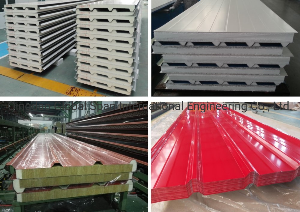 Cold Room Ceiling Panel Steel Structure Building with Polyurethane Facade Sendwich Sound Insulation Clean PU Wall Aluminum Composite Metal Exterior GRP Panels