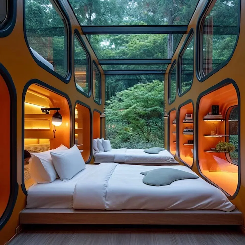 Watertight Heat Insulation Material Container Capsule Innovative Prefab Space Capsule Hotel Modular Sleeping Pods Accommodations