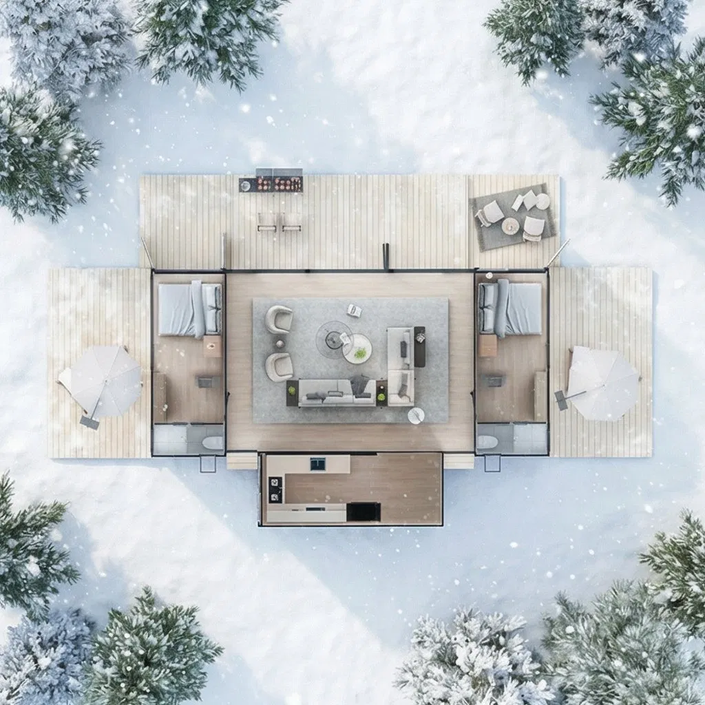 Expandable Modular Steel Container Housing Solution with Prefabricated Construction System.