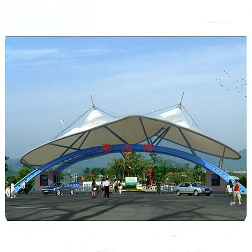 Customized Outdoor Architecture PVC Tensile Membrane Awning Tent Fabric Car Parking Shade Structure Waterproof Coated Pattern