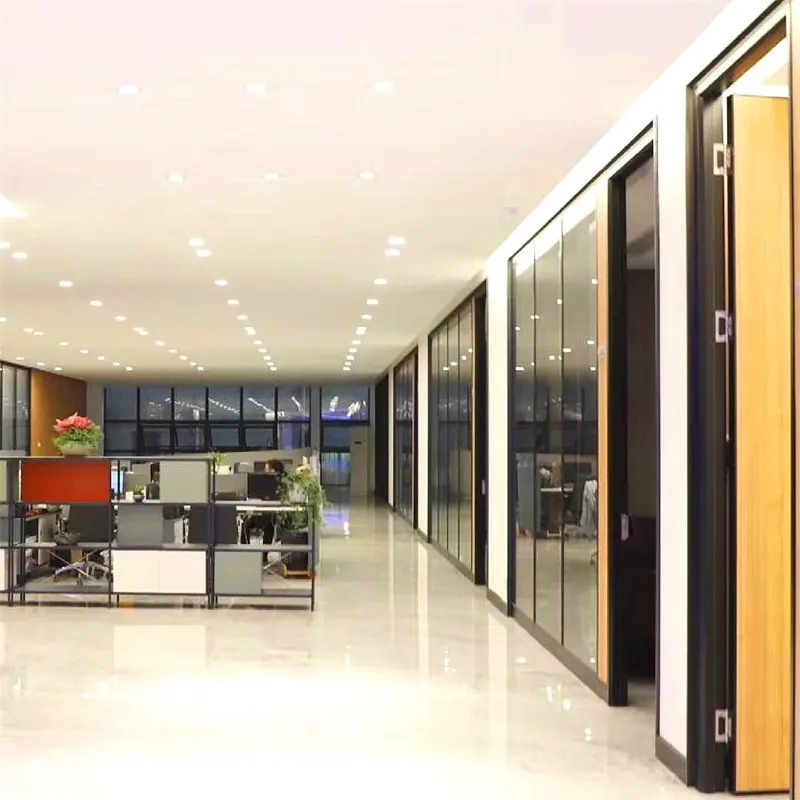 Glass Partition Office Partition Aluminum Frame Removable Glass Partition Wall Soundproof Office Wall System