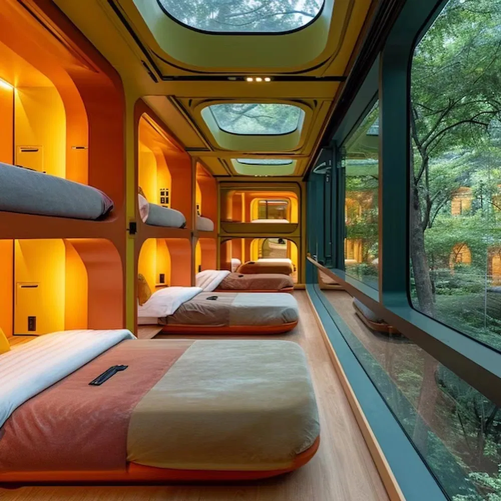 Watertight Heat Insulation Material Container Capsule Innovative Prefab Space Capsule Hotel Modular Sleeping Pods Accommodations