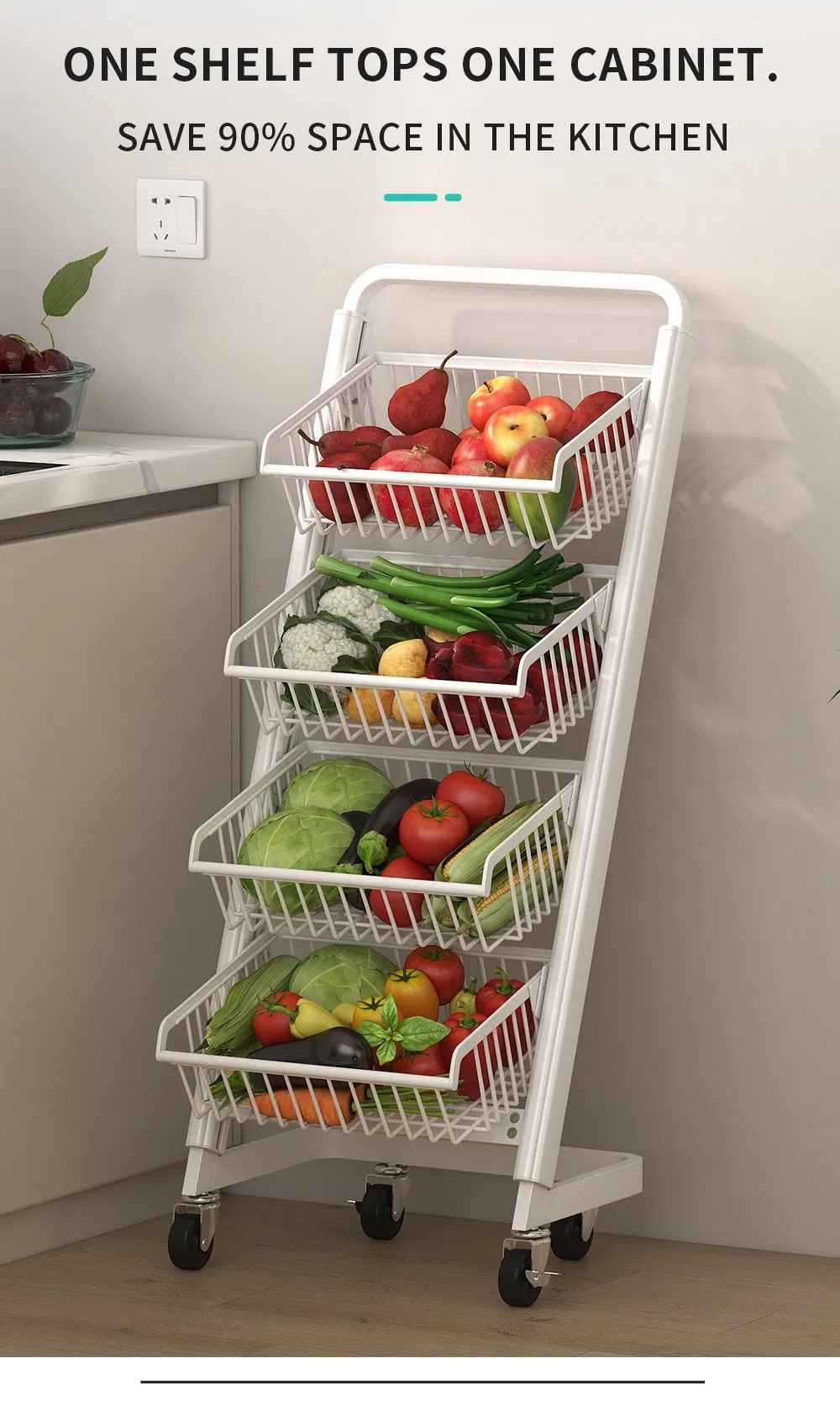 Kitchen Basket Storage Rack 3